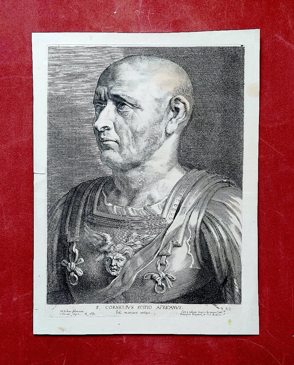 4 gravures libres d'après Rubens " Personnages antiques",  d'époque XVII ème -photo-4