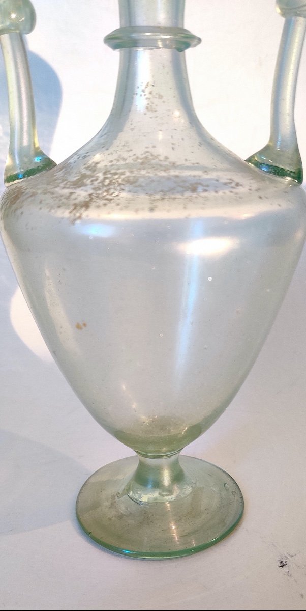 Vase d'après l'Antique en verre soufflé et filé , XIXème-photo-4