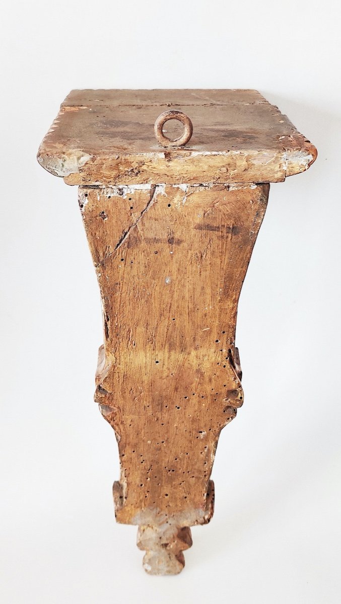 Lxiv / Regency Wall Sconce Console, Carved And Gilded Wood, France, 18th Century.-photo-3