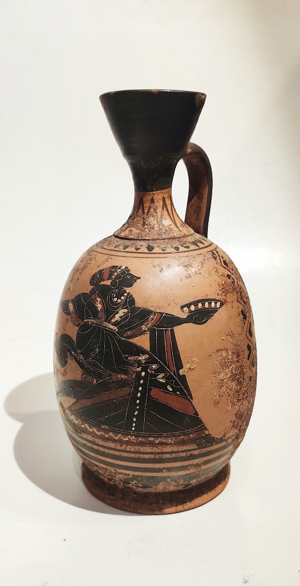 Greek-style Black-figure Vase, Grand Tour, Italy, Late 19th Century 