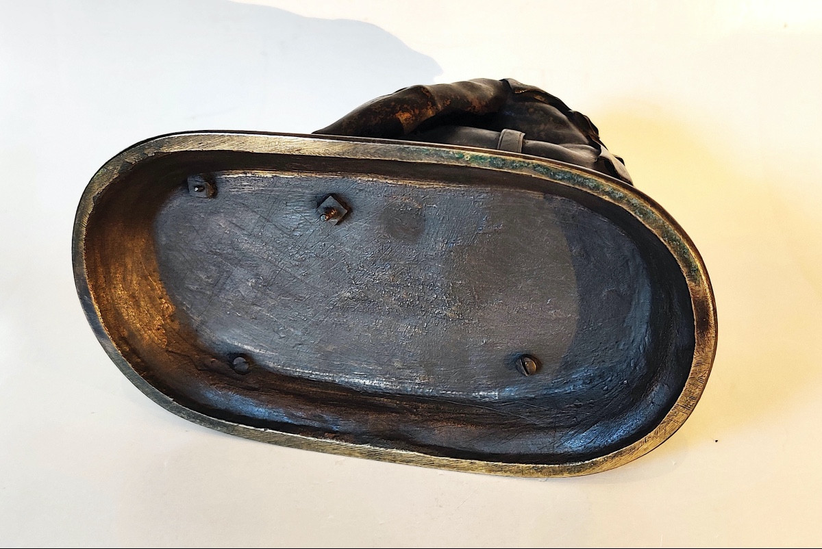 Bronze After The Antique "l'arrotino", Work Of The Grand Tour, Early 19th Century.-photo-8