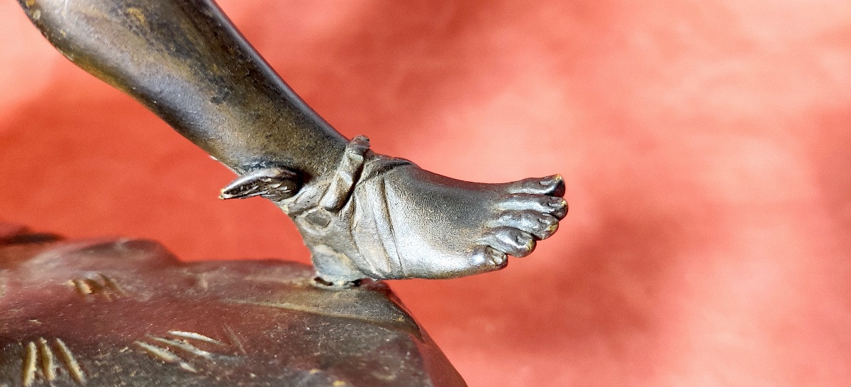 Group After The Antique "hermes At Rest", Bronze With Brown Patina, Grand Tour, 19th Century.-photo-6