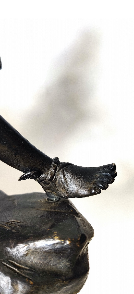 Group After The Antique "hermes At Rest", Bronze With Brown Patina, Grand Tour, 19th Century.-photo-7