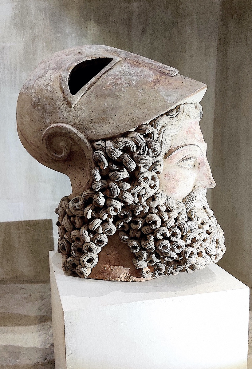 Large Patinated Terracotta Head Of "pericles", Grand Tour, Italy, Late 19th Century.-photo-5