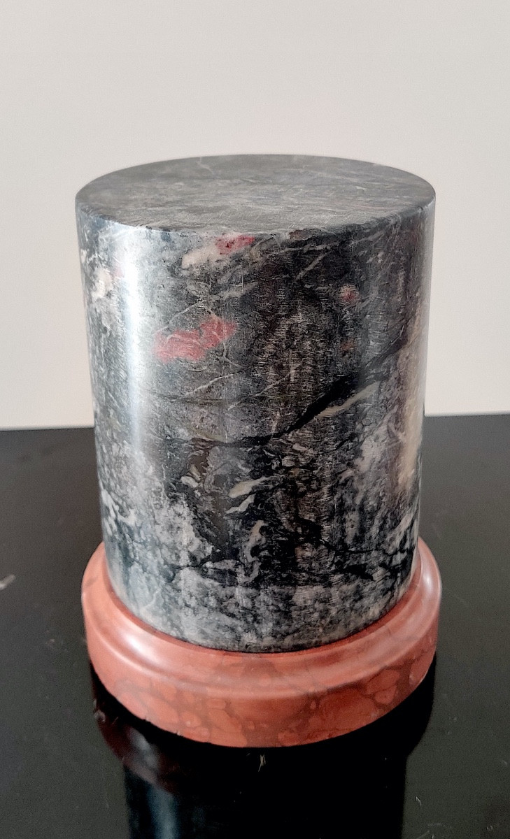 Truncated Marble Column, Neoclassical Style Work From The 19th Century -photo-2