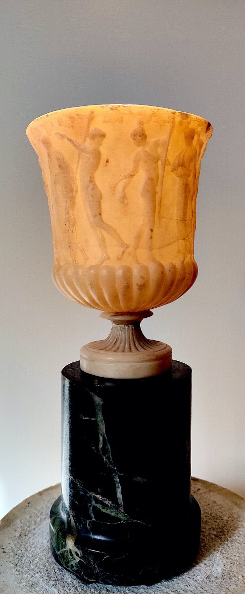 Crater Vase After The Antique "crater Of Talents", Alabaster, Grand Tour, Italy, 19th Century.-photo-2