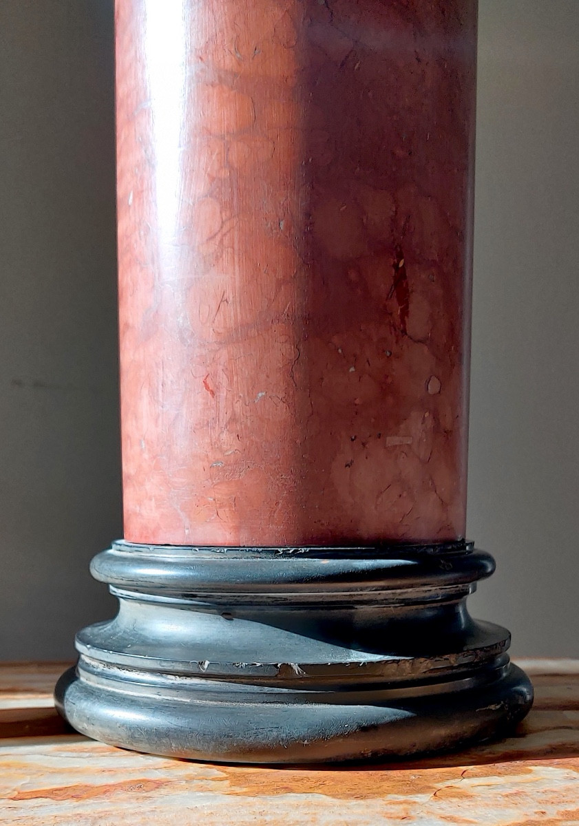Large Neo-classical "truncated Column/display Stand" In Contrasting Marbles, Italy, 19th Century.-photo-3