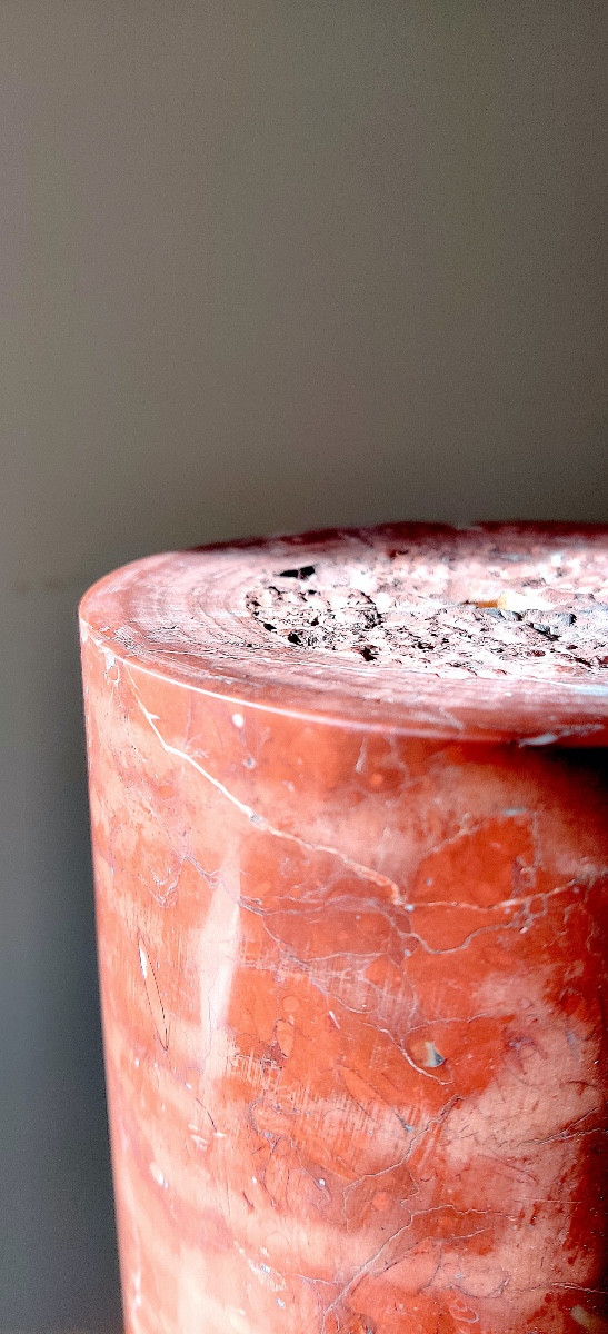 Large Neo-classical "truncated Column/display Stand" In Contrasting Marbles, Italy, 19th Century.-photo-1