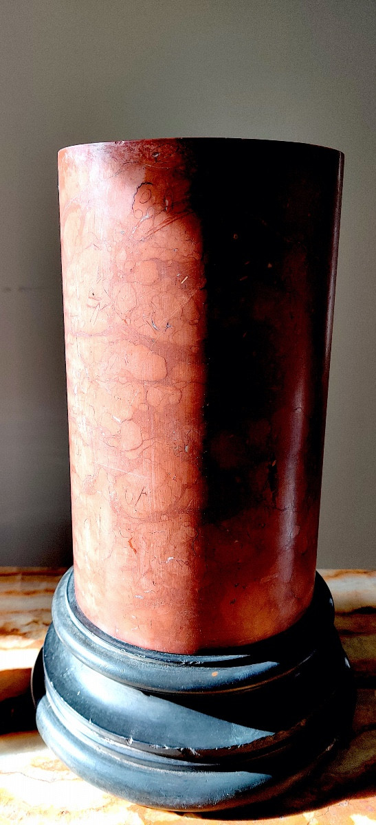 Large Neo-classical "truncated Column/display Stand" In Contrasting Marbles, Italy, 19th Century.