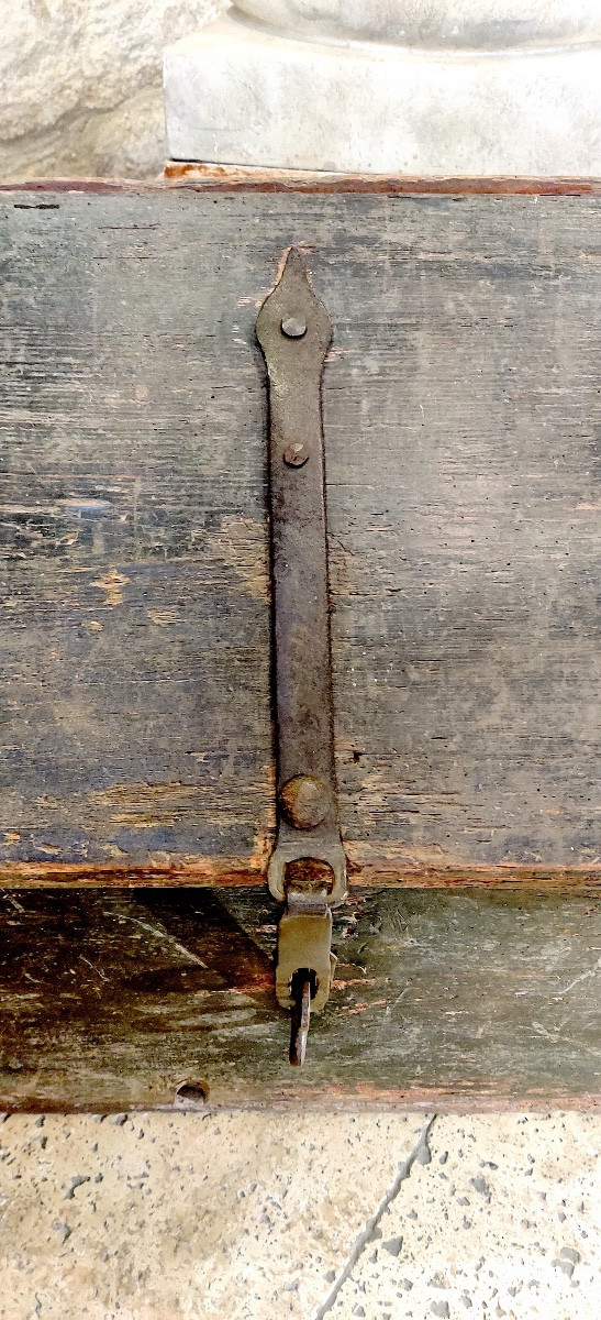 Boatman's Or Riverboatman's Chest, Painted Wood With Iron Hinges, 18th Century.-photo-7