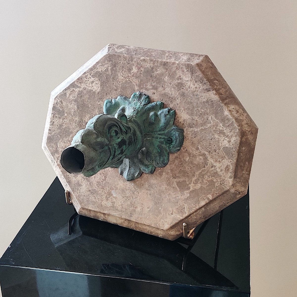 Louis XIV Style Fountain Spout In Zinc And Marble, 19th Century-photo-1