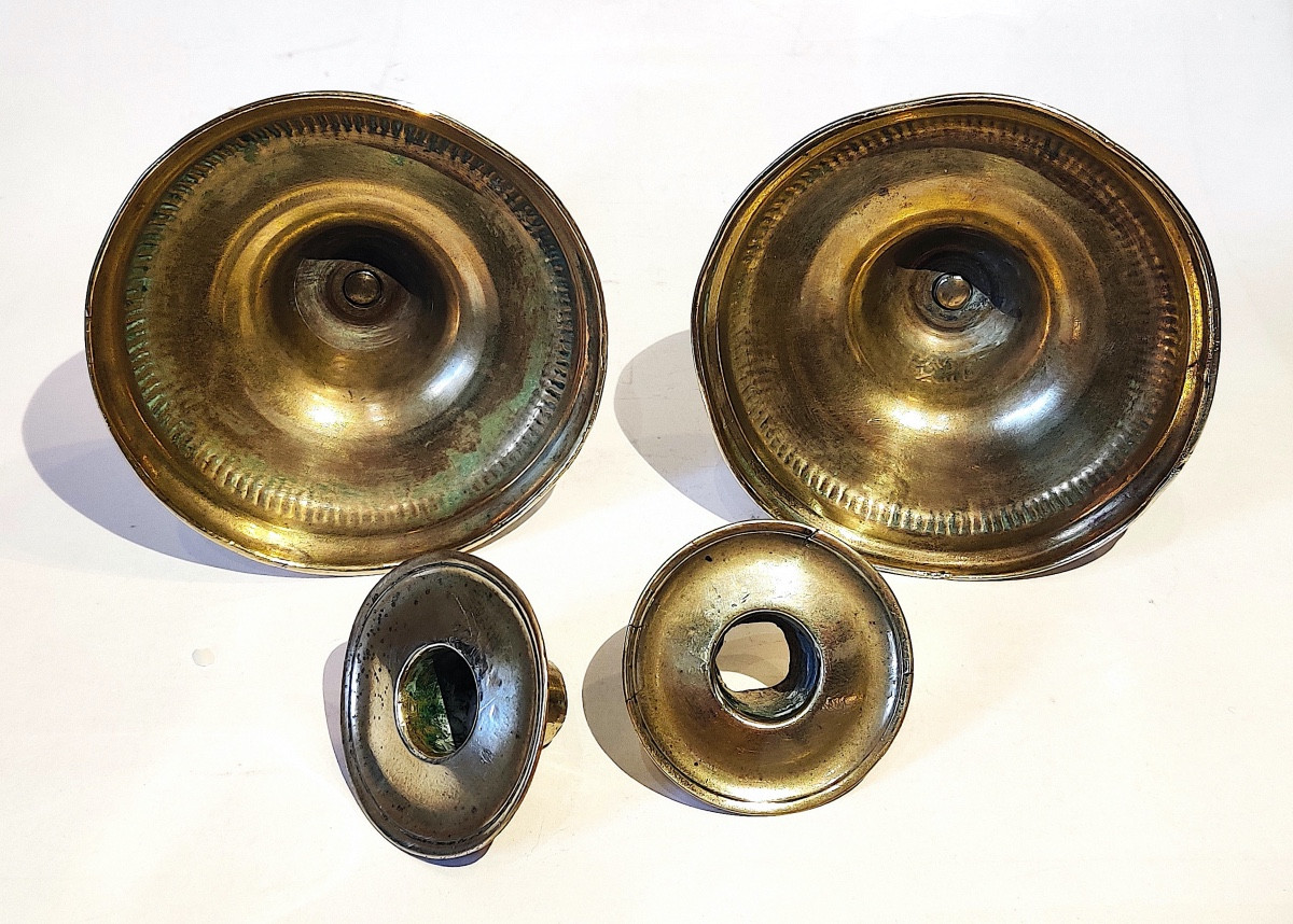 Pair Of Lxiv Candlesticks Engraved With A Bérain-style Decoration, France, Early 18th Century-photo-6