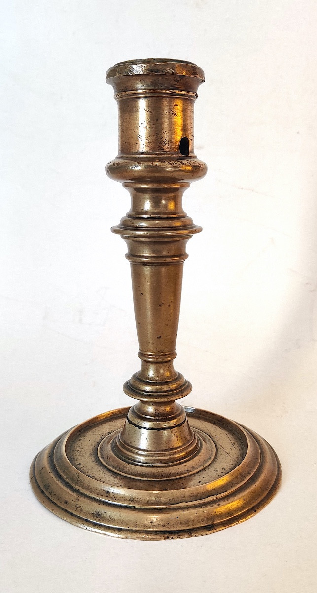 High Period Candlestick, Column Model, France, Late 16th Century.-photo-3