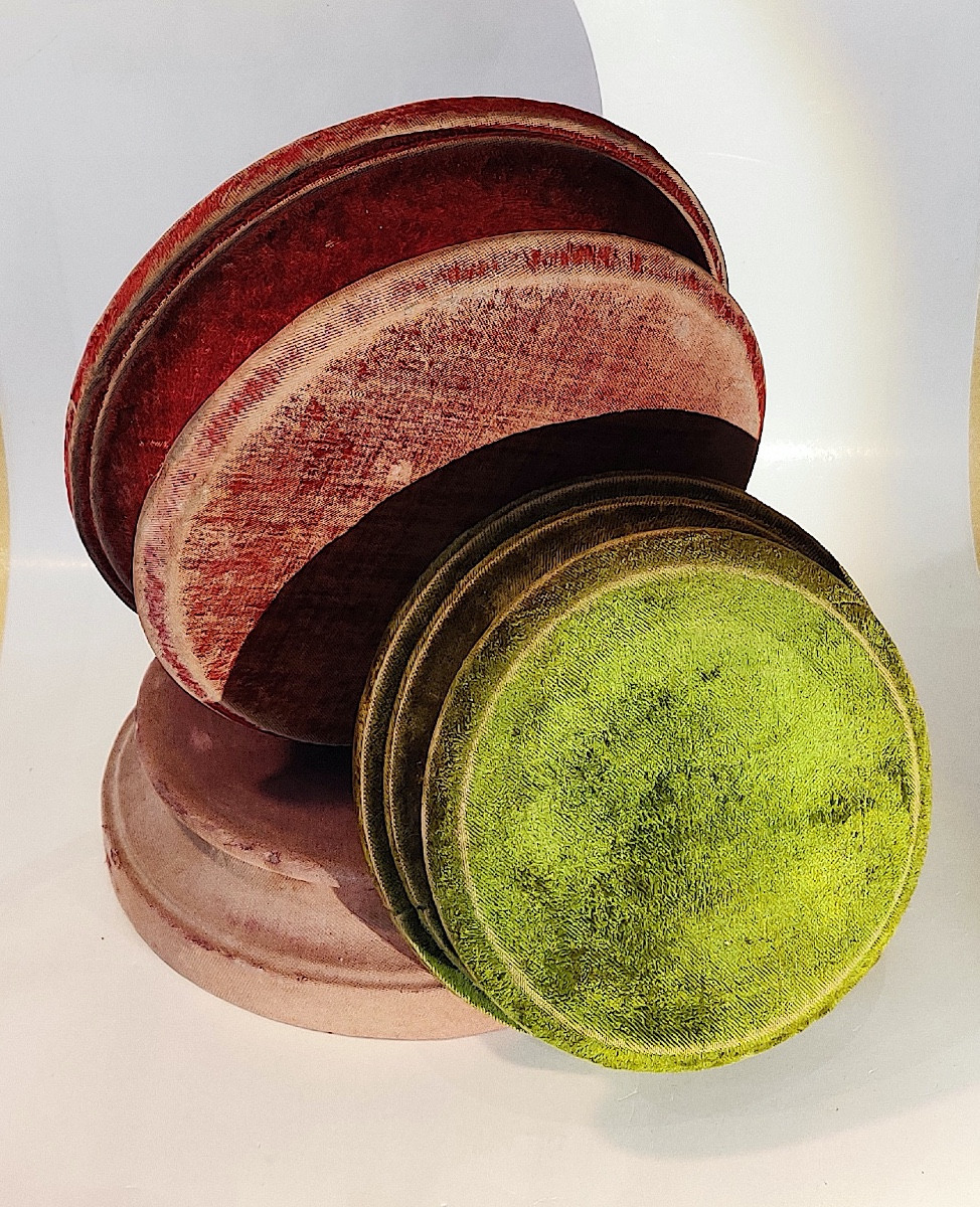 Set Of 3 Pedestals/display Stands For Sculptures, Niii Period.-photo-3