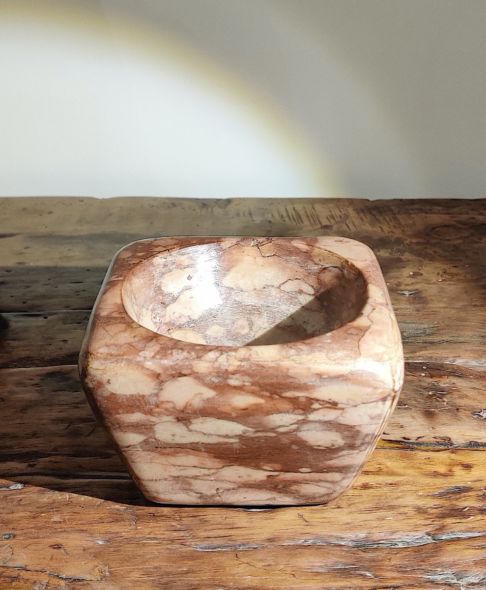 Small Table Mortar In "verona Red" Marble, Italy, 19th Century-photo-3