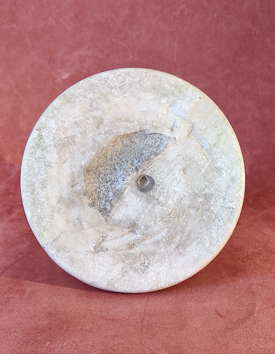 White Marble Base / Display Stand, 19th Century.-photo-4