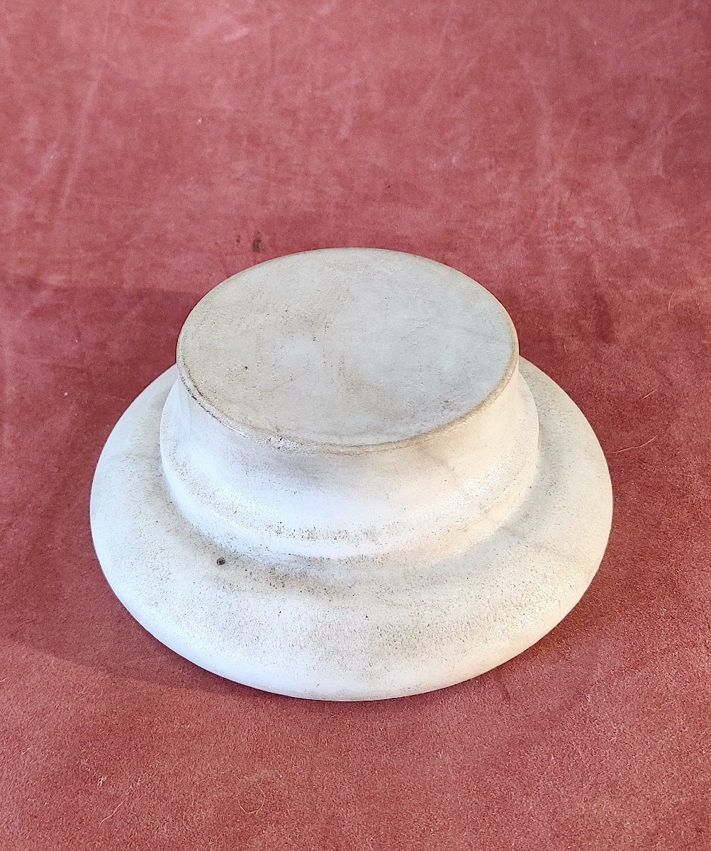 Socle / Présentoir rond en marbre blanc , époque XIXème.-photo-2