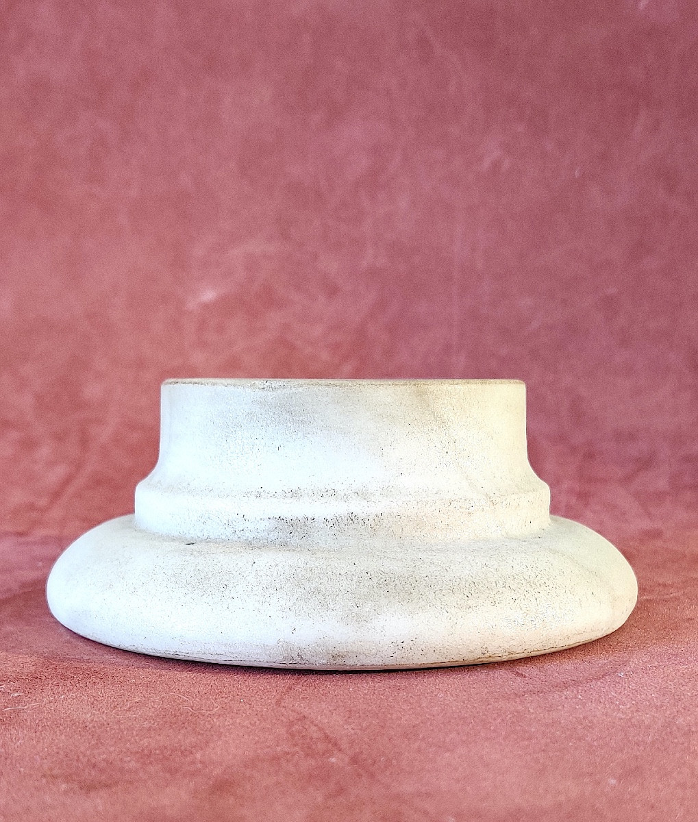 Socle / Présentoir rond en marbre blanc , époque XIXème.