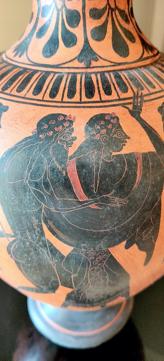 Large Greek-style Vase After The Antique ( 41 Cm) , Painted Terracotta, 1st Half 20th Century.-photo-5