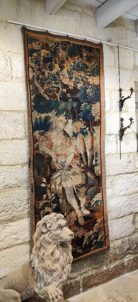 Lxiv Period Tapestry Portière, Aubusson Or Felletin, Late 17th Century.-photo-2