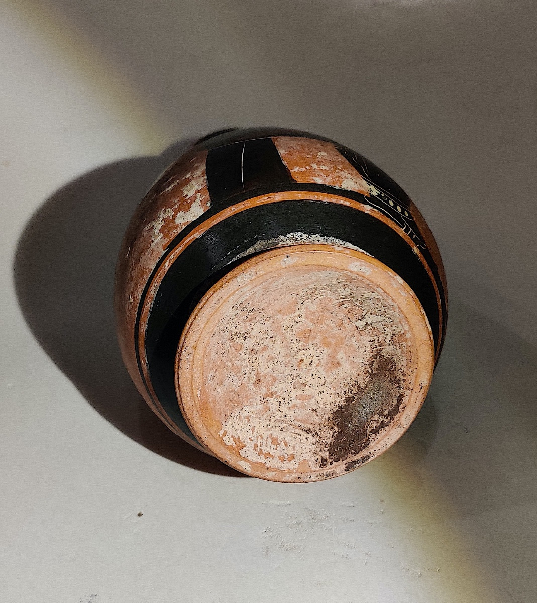 Small Greek-style Vase, Terracotta Decorated With Black Figures, Italy, Late 19th Century-photo-3