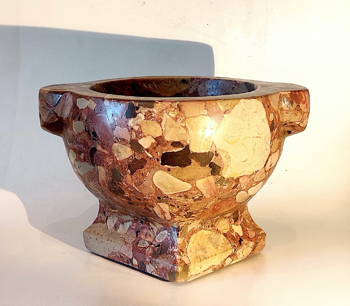 Breccia Marble Mortar, Italy, 18th–19th Century.-photo-2