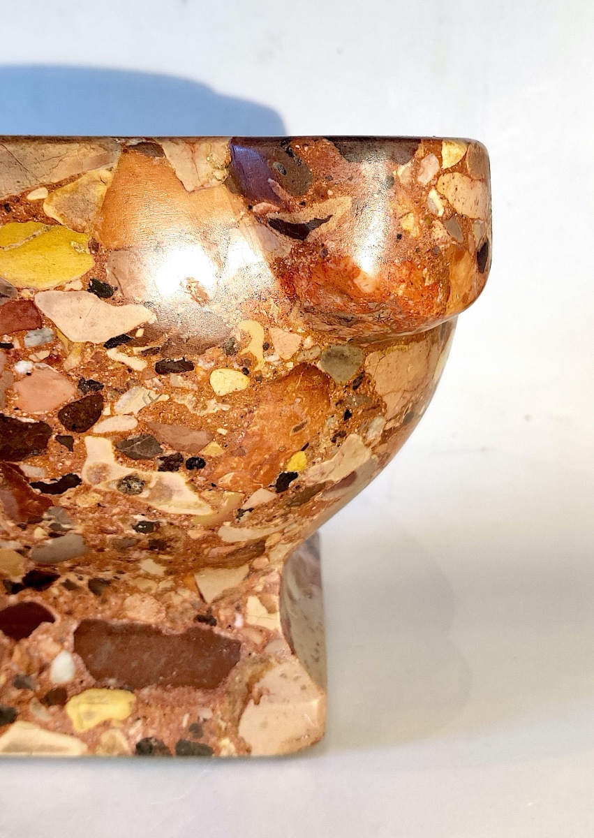 Breccia Marble Mortar, Italy, 18th–19th Century.-photo-3