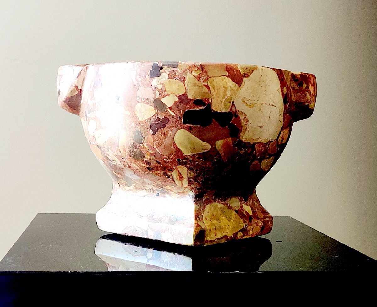 Breccia Marble Mortar, Italy, 18th–19th Century.-photo-3