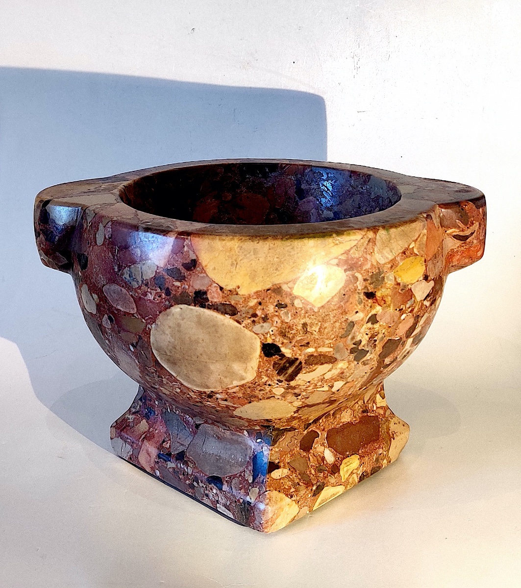 Breccia Marble Mortar, Italy, 18th–19th Century.