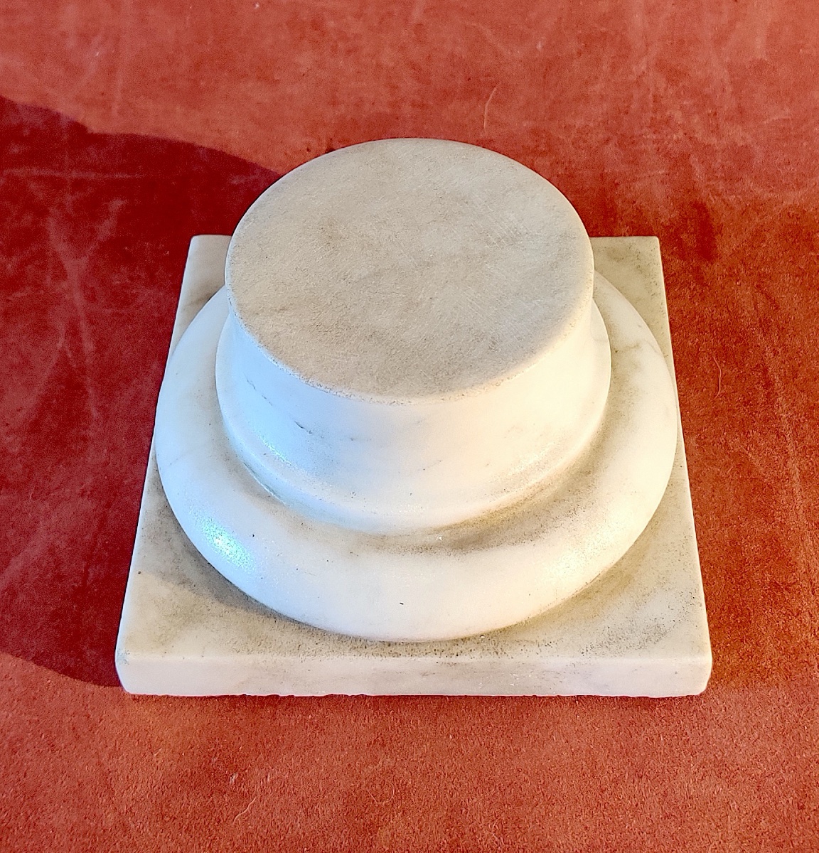 White Marble Pedestal / Display Stand, 19th Century.-photo-3