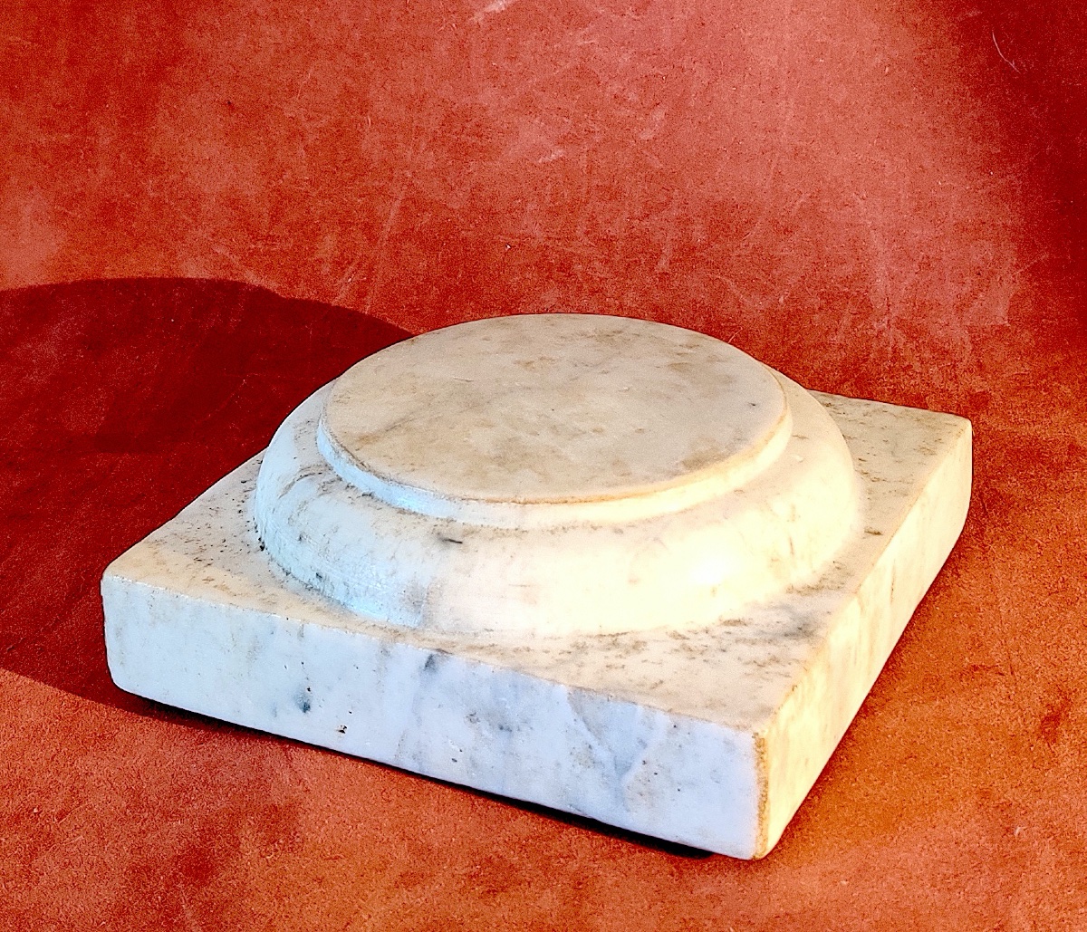 Socle / Présentoir en marbre blanc , époque XIXème.-photo-2