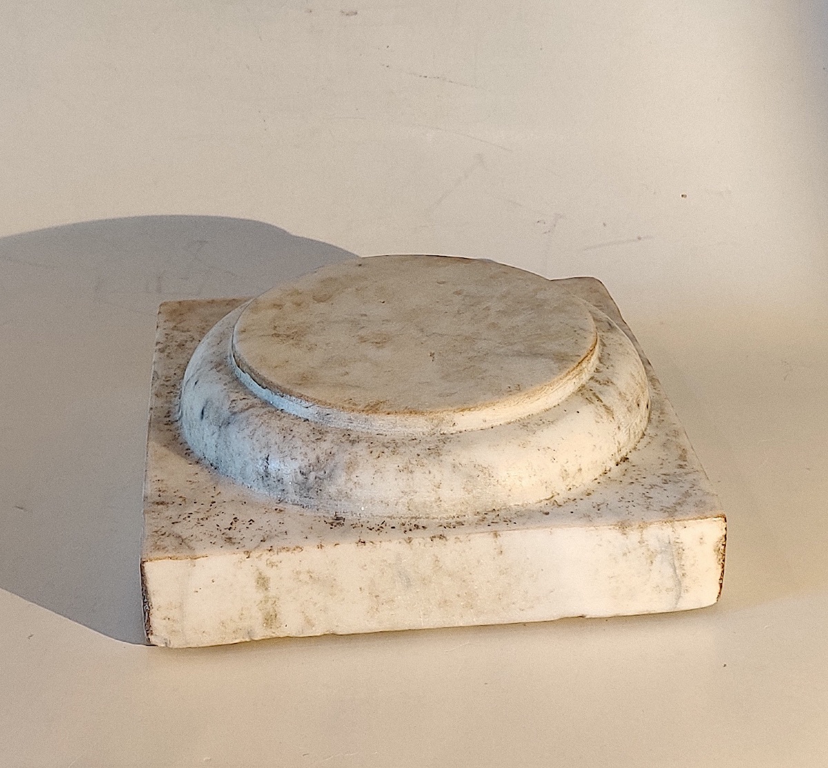 Socle / Présentoir en marbre blanc , époque XIXème.-photo-3