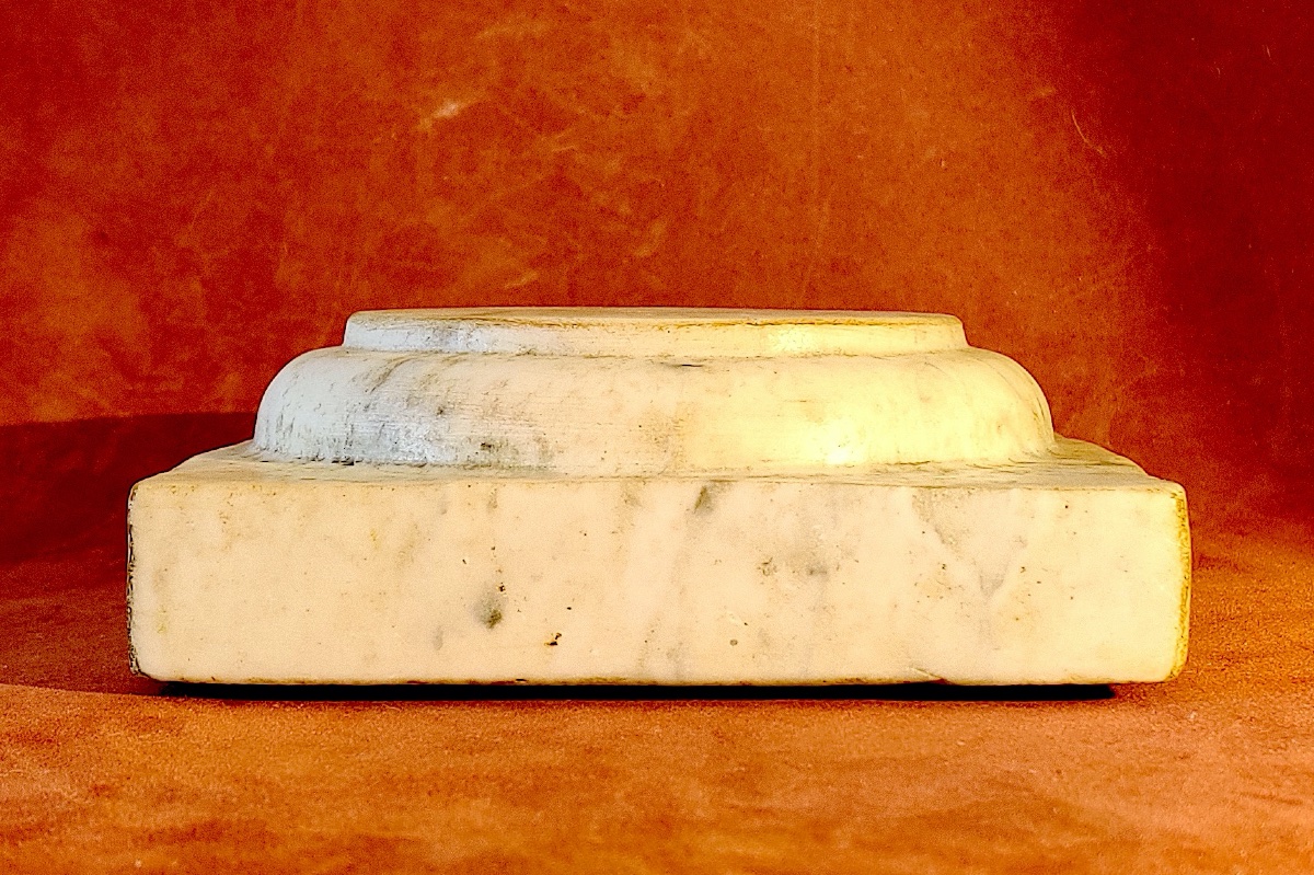 Socle / Présentoir en marbre blanc , époque XIXème.-photo-4