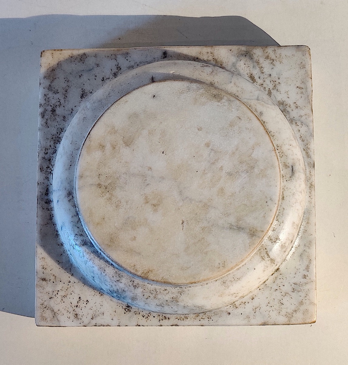 Socle / Présentoir en marbre blanc , époque XIXème.-photo-1
