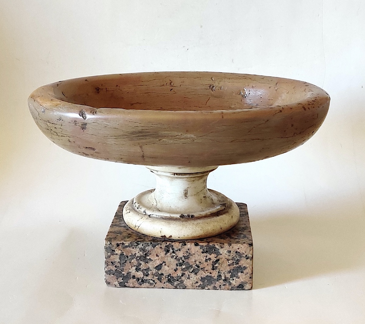 Neoclassical Footed Bowl Made Of Various Types Of Marble, Grand Tour, Rome, Late 18th Century.-photo-1