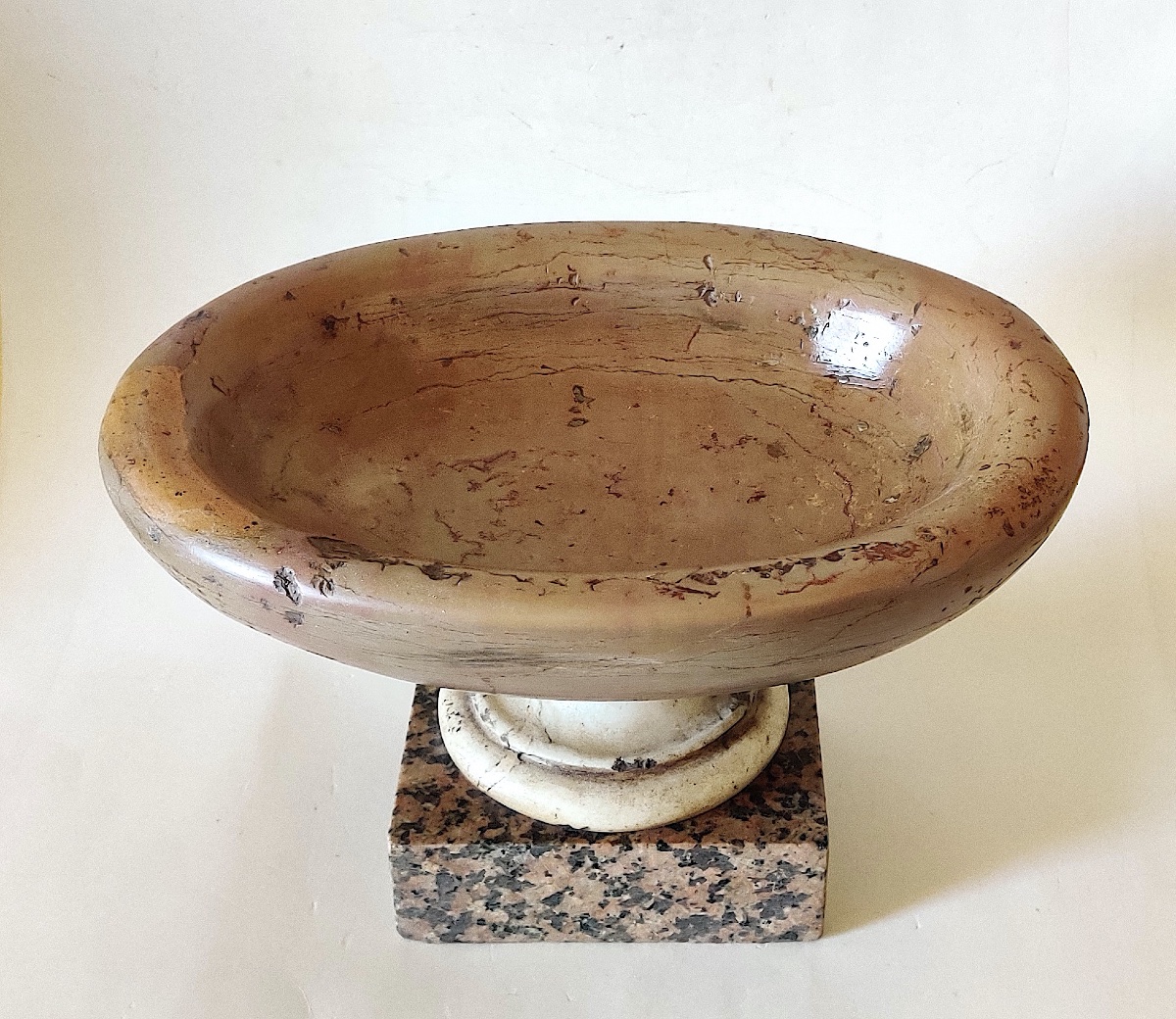 Neoclassical Footed Bowl Made Of Various Types Of Marble, Grand Tour, Rome, Late 18th Century.-photo-2
