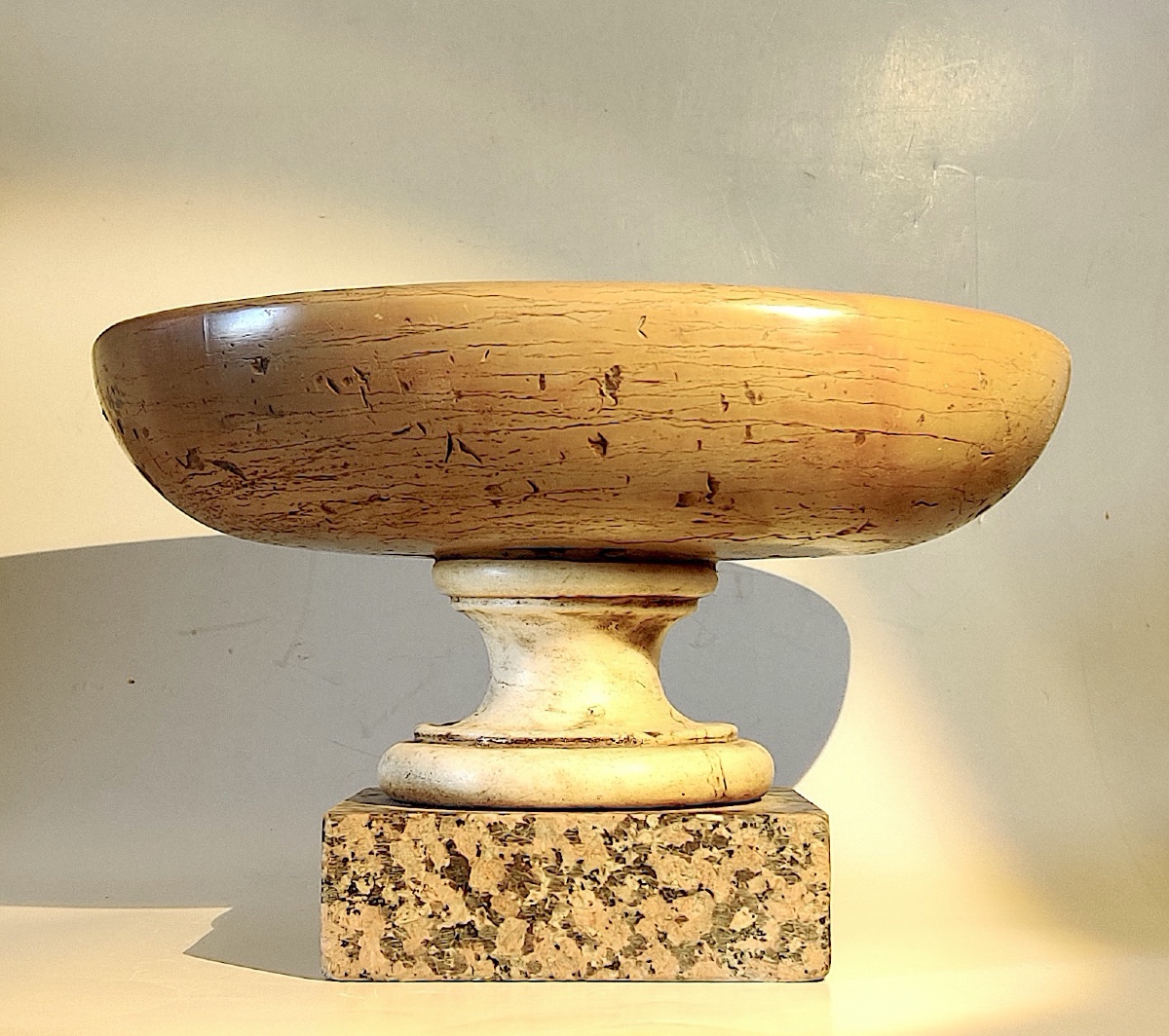 Neoclassical Footed Bowl Made Of Various Types Of Marble, Grand Tour, Rome, Late 18th Century.