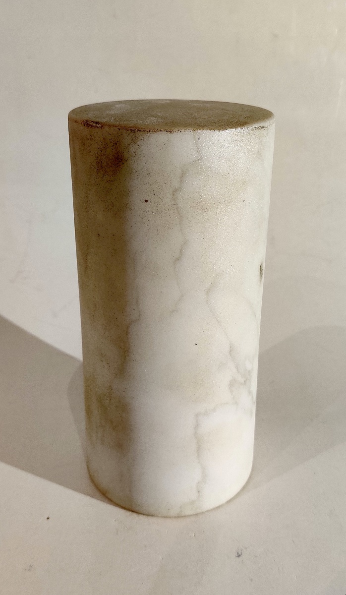 Socle en marbre blanc " Colonne " , XIXème.
