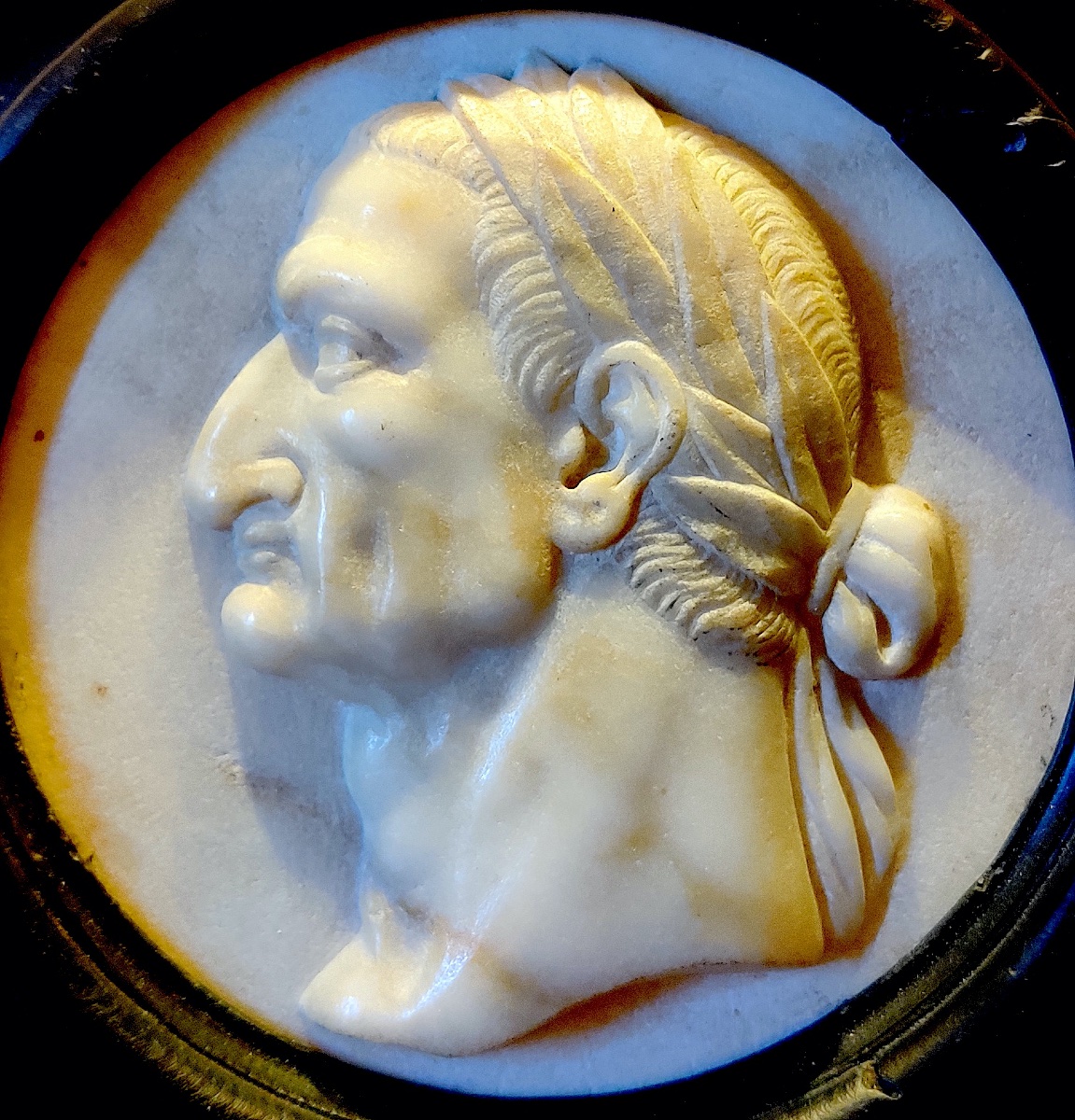 Neoclassical Portrait Of A Roman Emperor, Carved In Marble, Late 18th Century.-photo-2