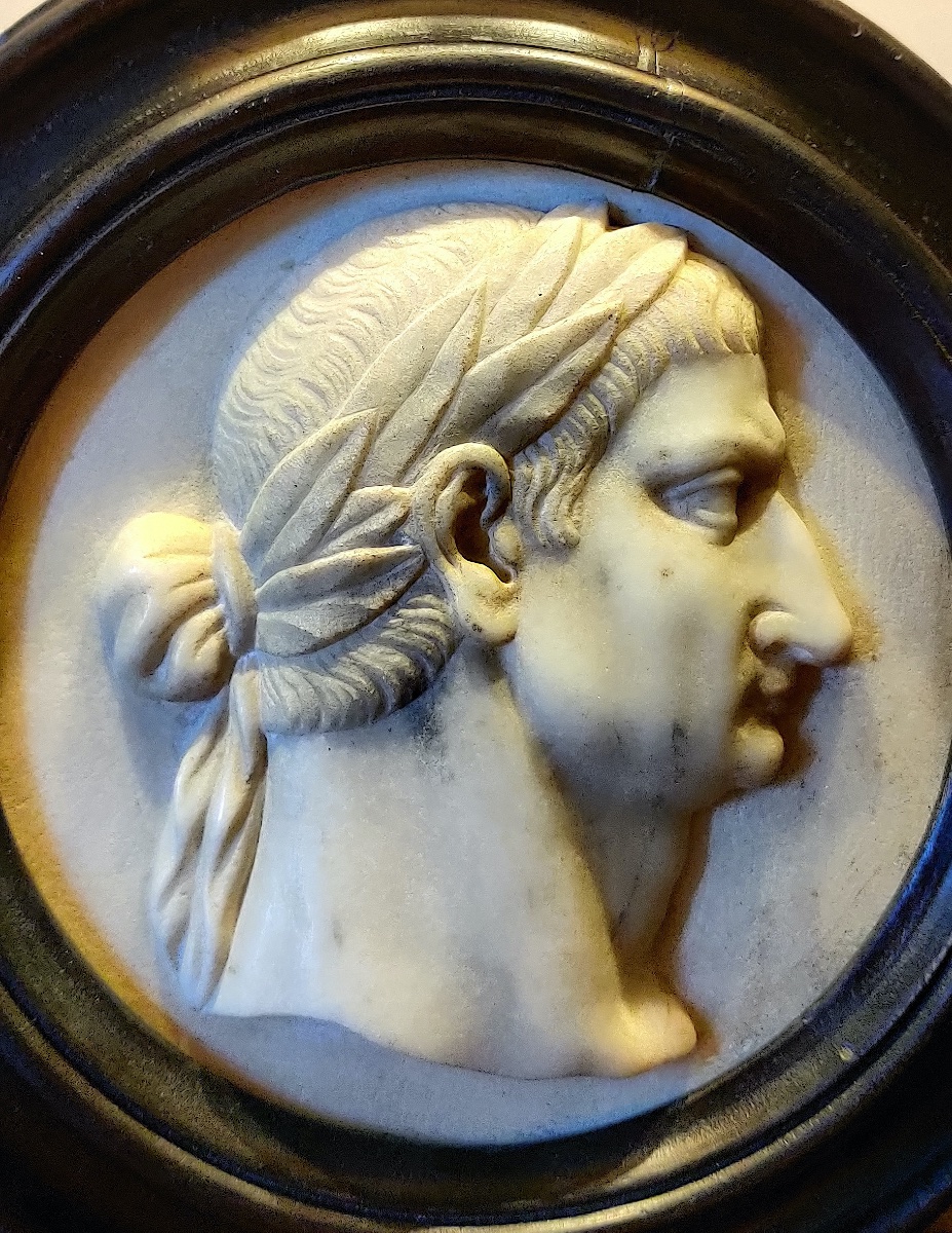 Portrait en marbre sculpté de l''Empereur romain " Caligula" , Italie , fin XVIIIème-photo-3