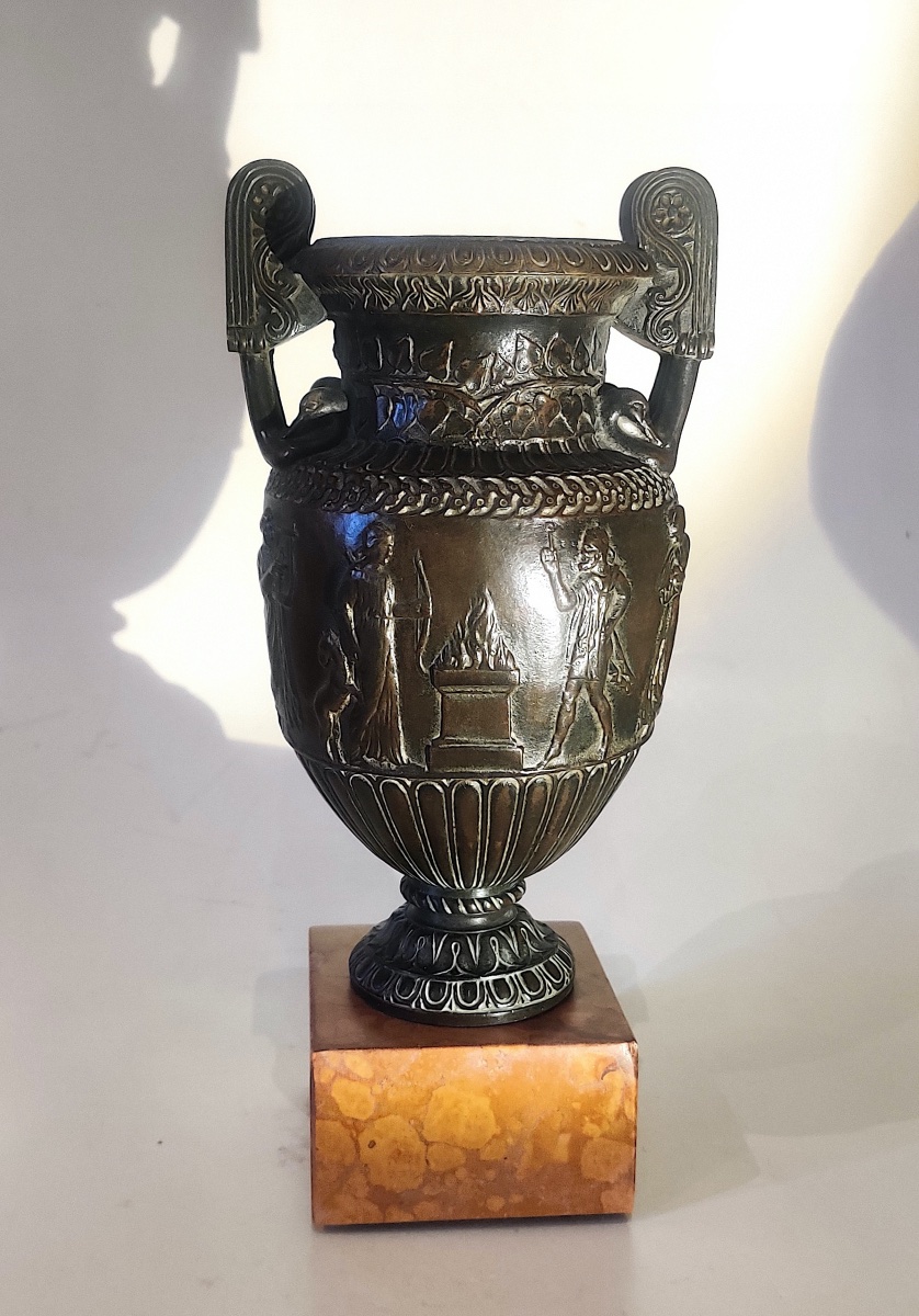 Crater Vase Known As The "sôsibios," Named After The Ancient Figure; Bronze; Grand Tour; 19th Century-photo-2