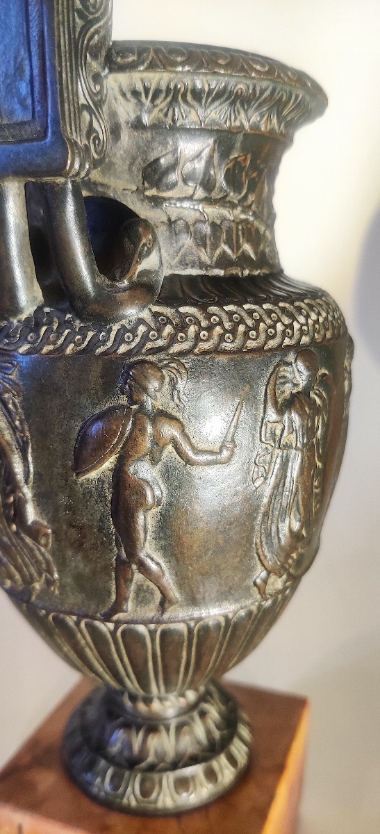 Crater Vase Known As The "sôsibios," Named After The Ancient Figure; Bronze; Grand Tour; 19th Century-photo-1