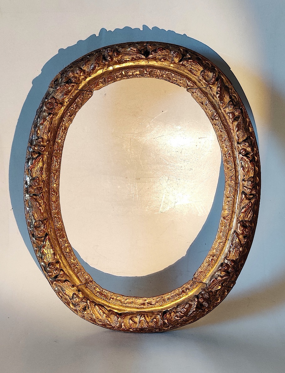 Oval Gilded Wooden Frame, Lxiii/lxiv, France, 17th Century.-photo-2