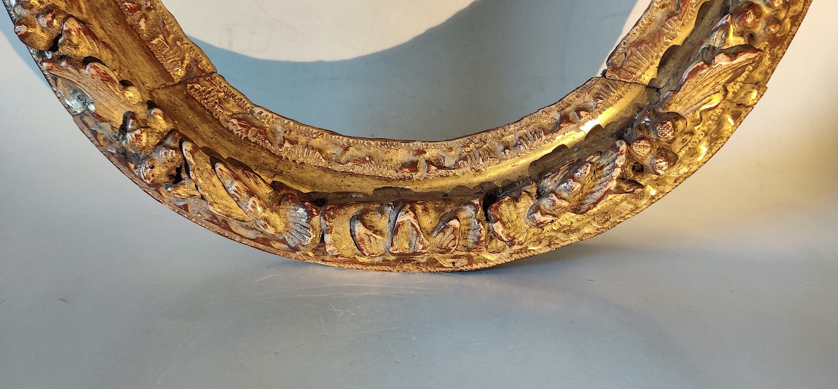Oval Gilded Wooden Frame, Lxiii/lxiv, France, 17th Century.-photo-2