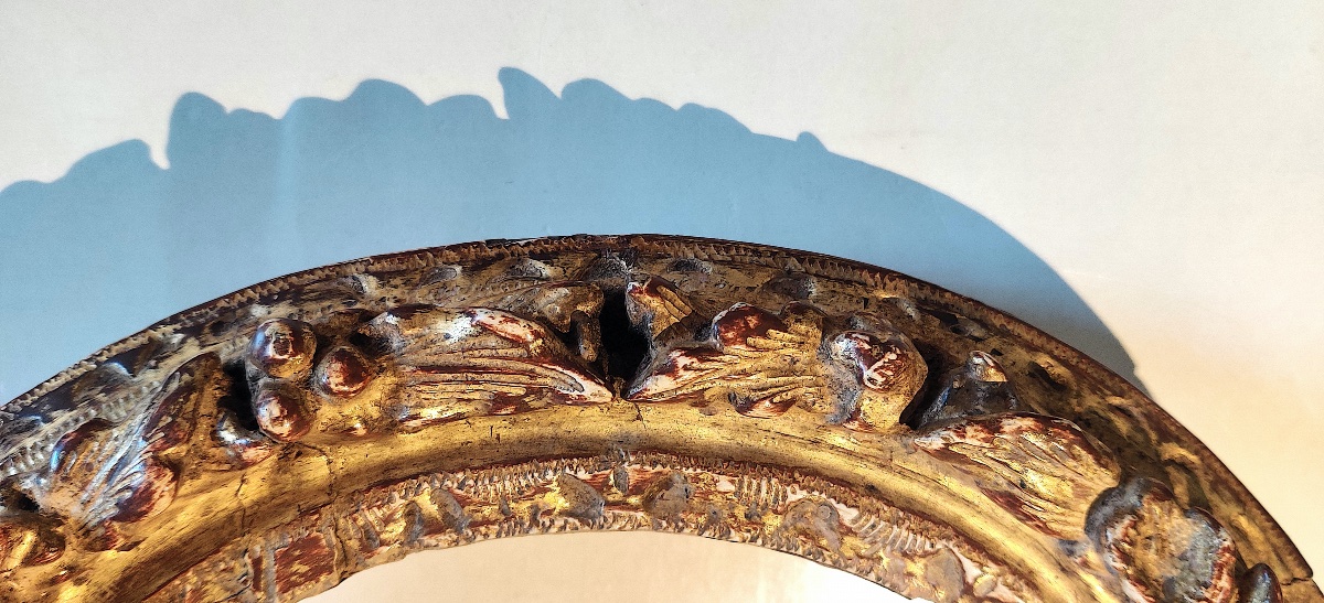 Oval Gilded Wooden Frame, Lxiii/lxiv, France, 17th Century.-photo-4