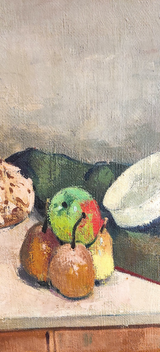 Large Hst "still Life With Fruit" By Jacques F. Beauvais (ec Fr), Early 20th Century.-photo-4