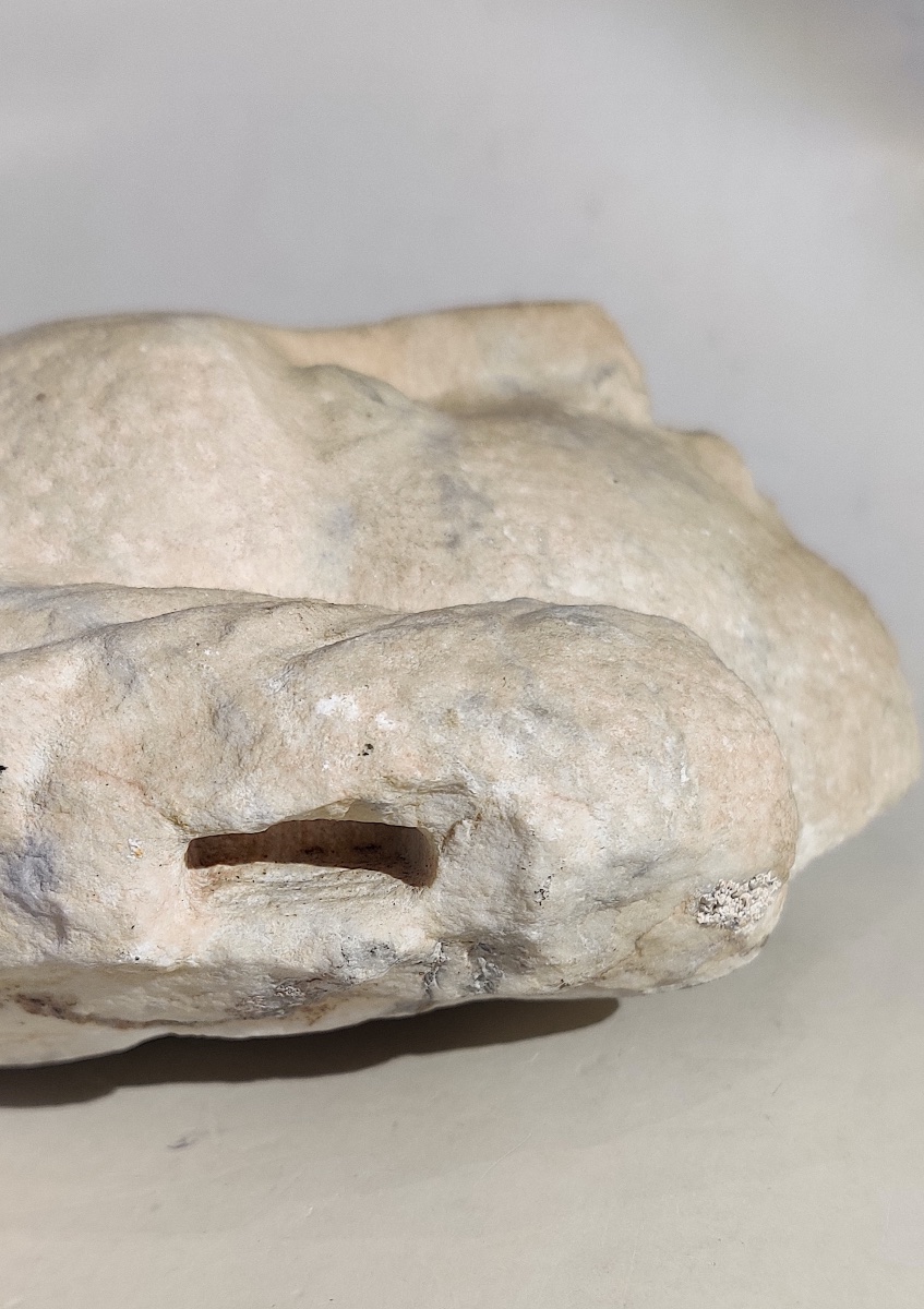 High Middle Ages Head Carved From Marble, Italy, 14th Century -photo-6