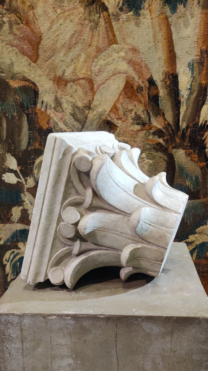 Large, Classic Canopy Made Of Carved White Marble, 19th Century