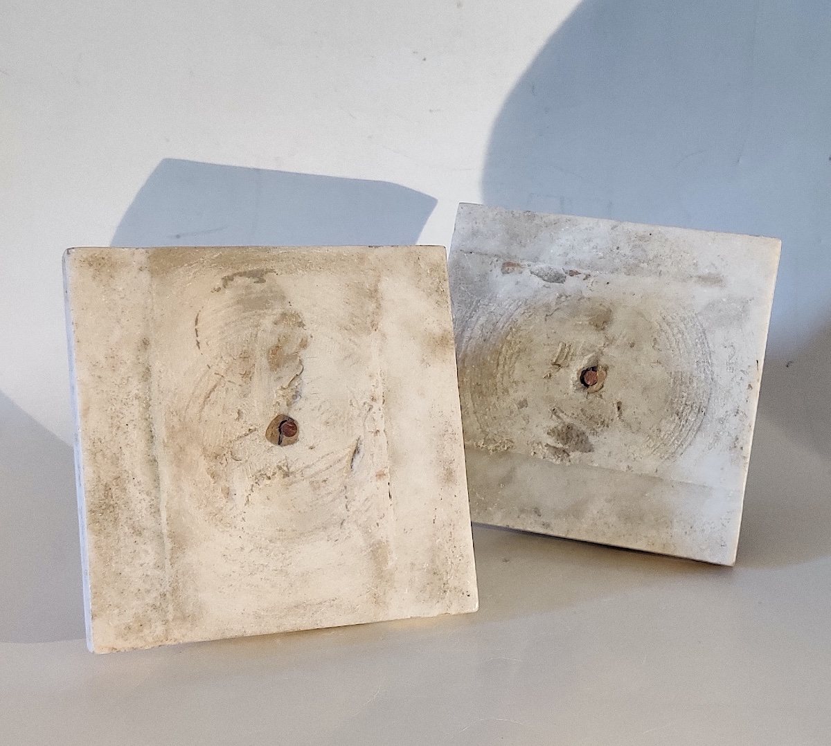 Pair Of White Marble Pedestals/display Stands, 19th Century-photo-3