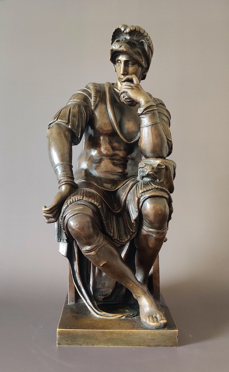 Bronze "laurent II De Médicis" After Michelangelo, Mid-19th Century